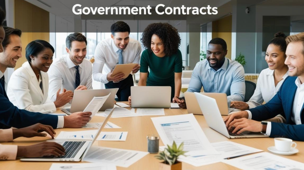 A team discussion government contracts